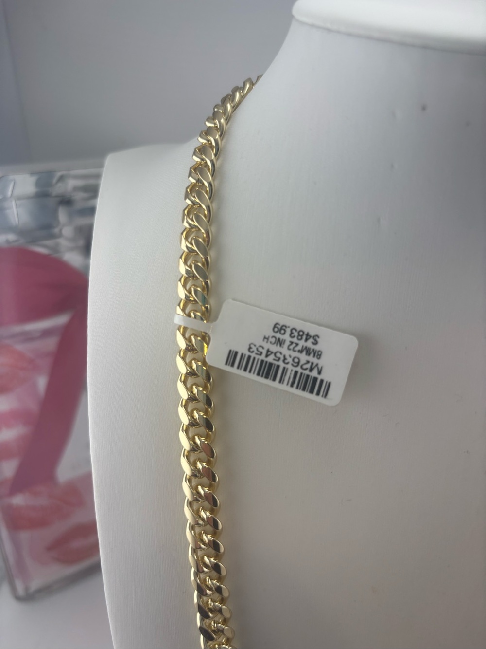Classic Gold Cuban Link Necklace for Men 22 inches chain - Picture 3 of 4
